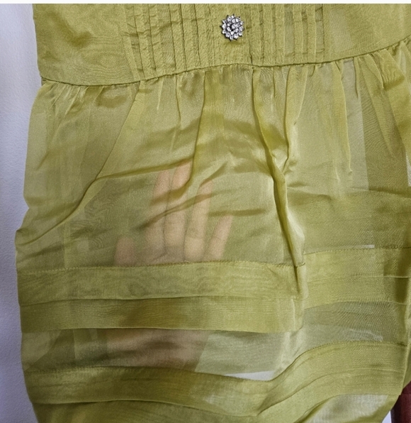 Anthropologie Maeve Peter Pan Collar Sheer Pintuck Babydoll Shirt - Picture 9 of 12